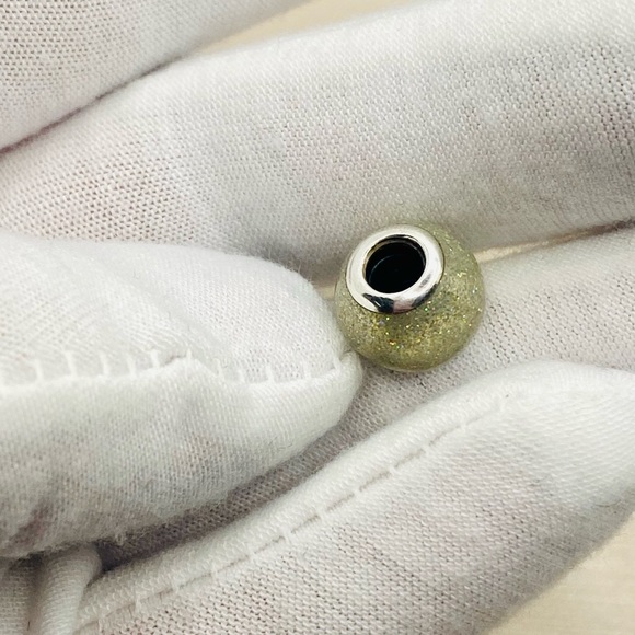 EUC Pandora 796327EN144 Sterling Silver Silvery Enamel Glitter Ball Charm - Picture 5 of 7